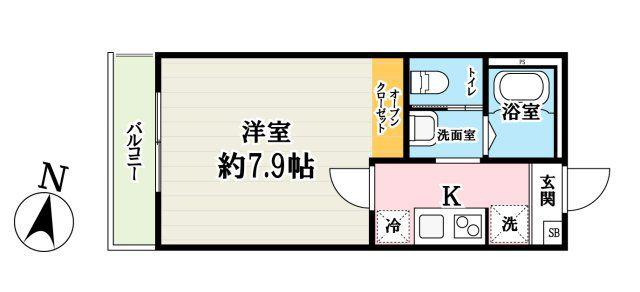 キャメル吉川5A(1K/2階)の間取り写真