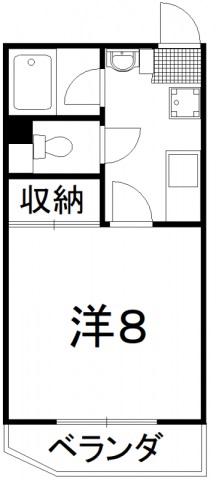 ハイツTO(1K/2階)の間取り写真