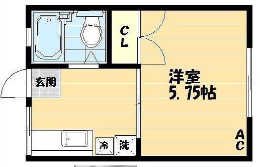 ハイツケイ(1K/2階)の間取り写真
