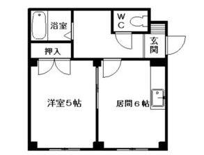 エステート田口(1DK/4階)の間取り写真