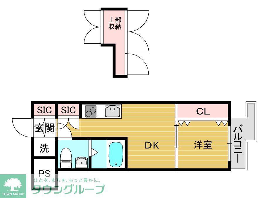 アリビオ天神南(1DK/10階)の間取り写真
