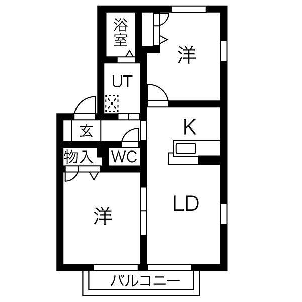 ソレイユ前田(2LDK/2階)の間取り写真
