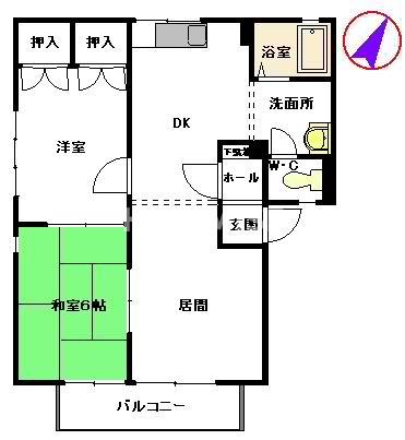 シーサイドヴィラ(2LDK/1階)の間取り写真