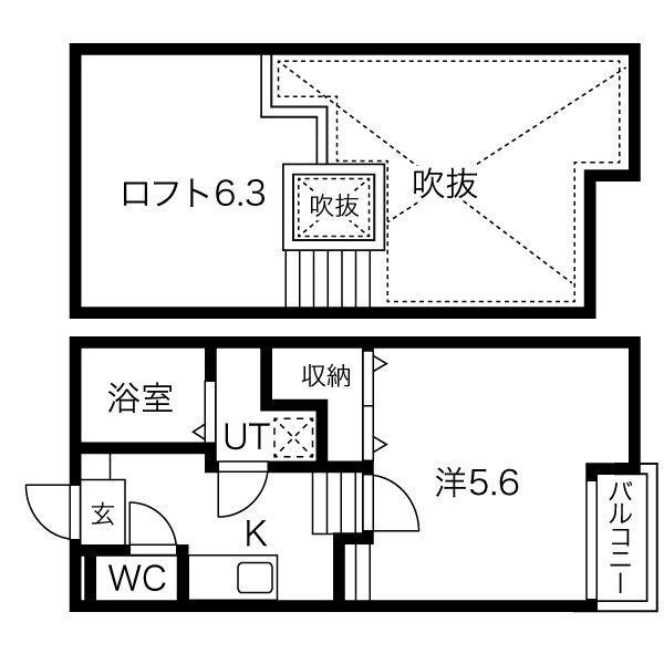 CREO中村区役所(1K/1階)の間取り写真