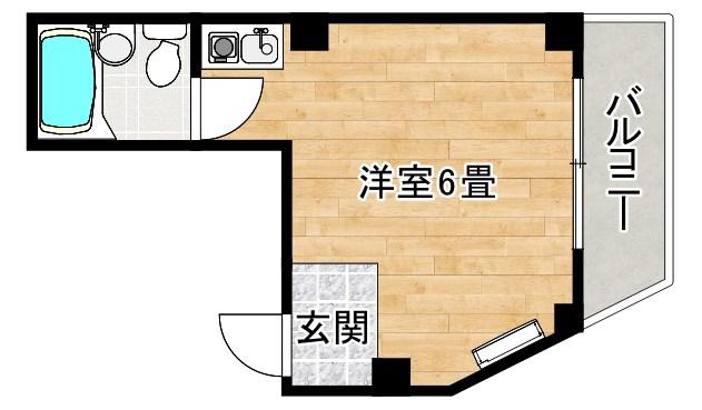 ティーホームズ賑(ワンルーム/3階)の間取り写真