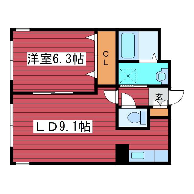 ルナ・フリオ(1LDK/3階)の間取り写真