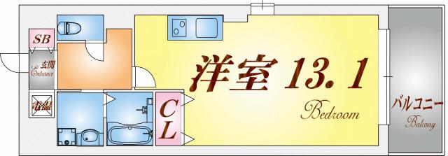 石井マンション(ワンルーム/3階)の間取り写真