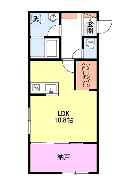 ENISHI DE 六花(1SK/2階)の間取り写真
