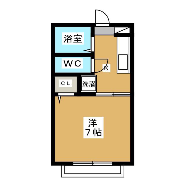 スカイレジデンス(1K/1階)の間取り写真