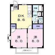 メゾンNY(2DK/1階)の間取り写真