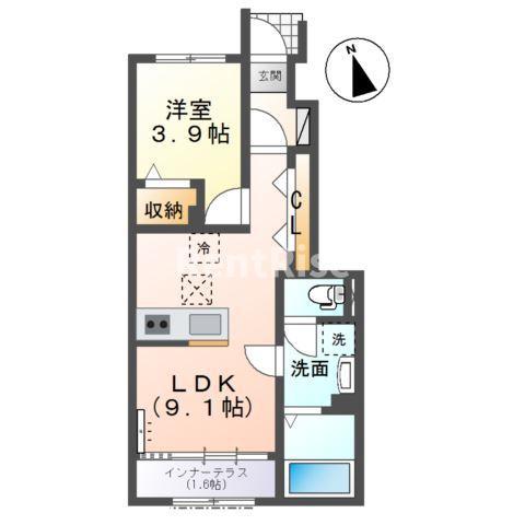 コンフォート(1LDK/1階)の間取り写真