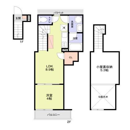 WOODCREST国立RESIDENCE(1LDK/2階)の間取り写真