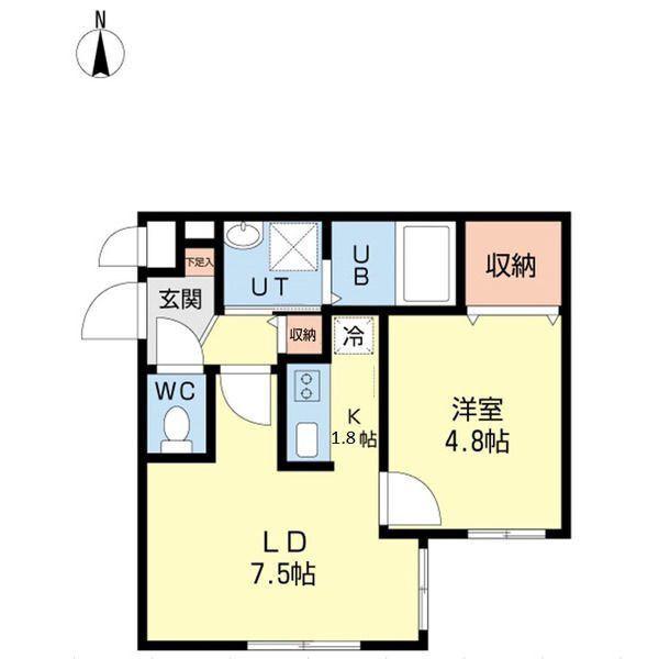 プランドールL(1LDK/5階)の間取り写真