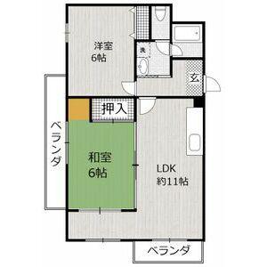 ドリームハイツエリカ(2LDK/3階)の間取り写真