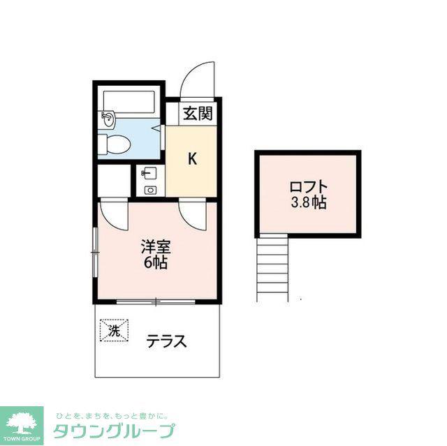 ステラハウスA棟(1K/2階)の間取り写真