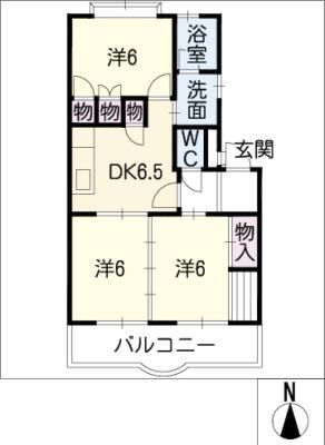ドエルノバ(3DK/2階)の間取り写真