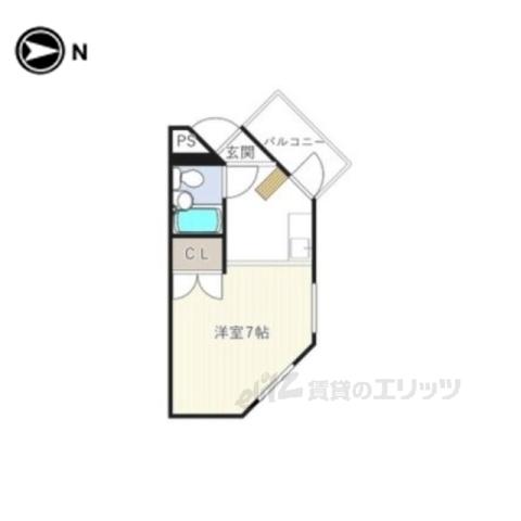 新星ビル上小阪(ワンルーム/2階)の間取り写真