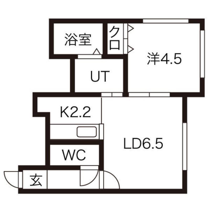 ビューハイツ白石(1LDK/2階)の間取り写真
