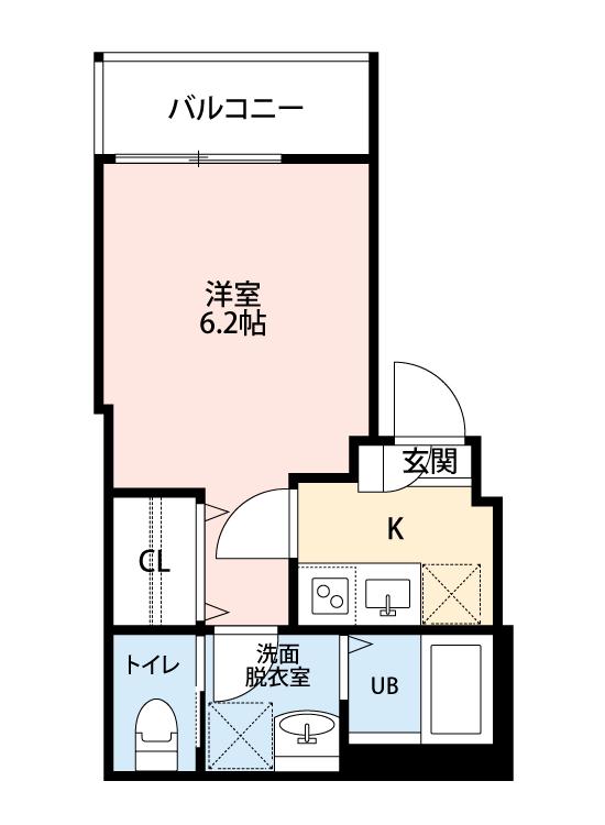 CRECIA二宮II(1K/1階)の間取り写真