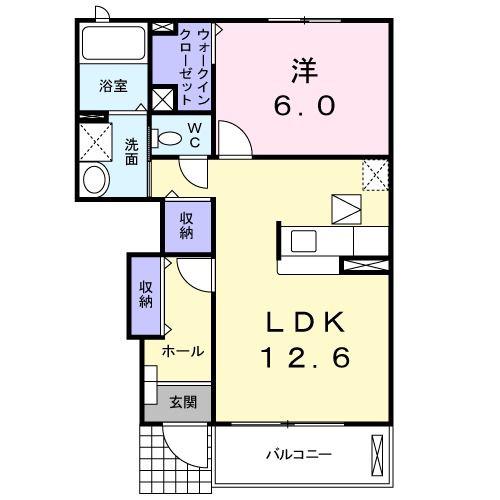スターヴィレッジA(1LDK/1階)の間取り写真