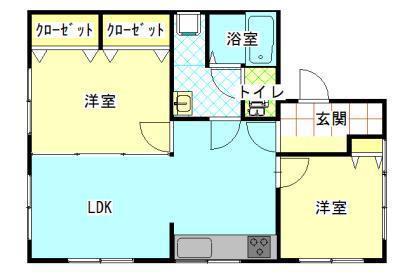 高橋アパート(2LDK/2階)の間取り写真