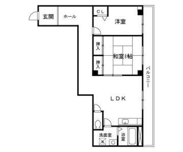 ガーデンコート山之内(1DK/3階)の間取り写真