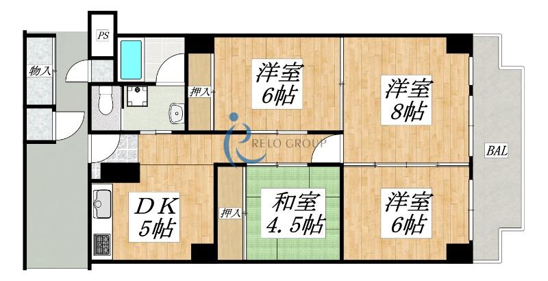 メガロコープ平野1号館(3DK/10階)の間取り写真