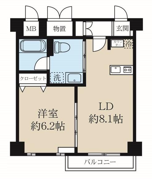 KAYA SUMI TOPIA(1LDK/1階)の間取り写真