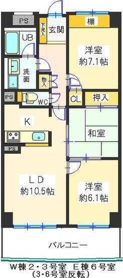 ザ・シーン城北(3LDK/9階)の間取り写真