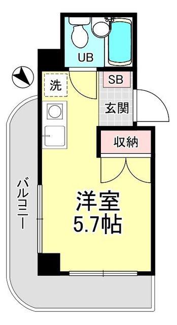 第26クリスタルマンション(ワンルーム/3階)の間取り写真