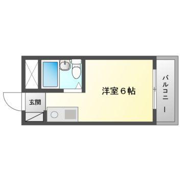 ヴィラ守口(1K/3階)の間取り写真