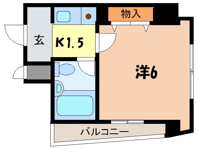 ドール明石(1K/4階)の間取り写真