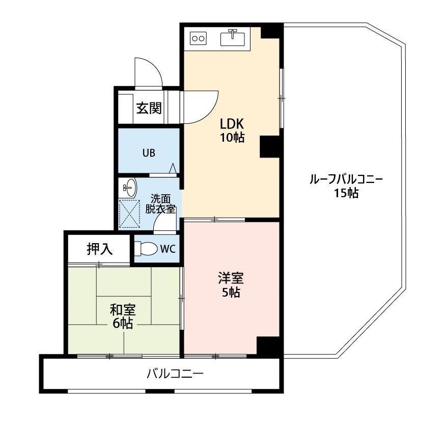 澁木マンション1番館(2LDK/4階)の間取り写真