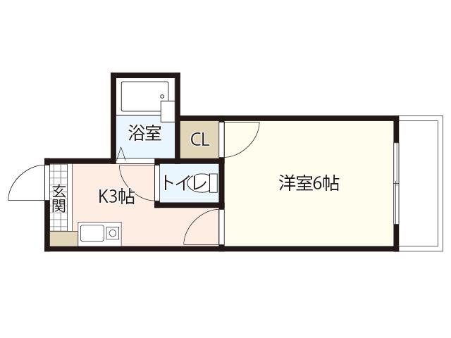 ロイヤルメゾン古江(1K/3階)の間取り写真