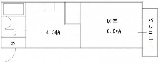 駅北ホワイトビル(1DK/5階)の間取り写真