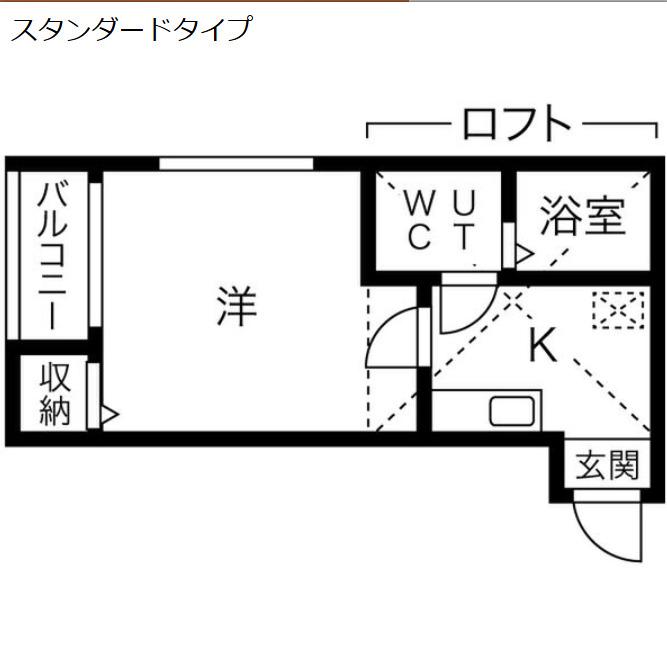 フリージア(ワンルーム/1階)の間取り写真