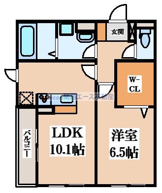 NUKATA COLM SS(1LDK/2階)の間取り写真