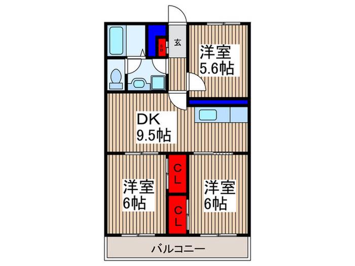 プレステージマンション(3DK/1階)の間取り写真