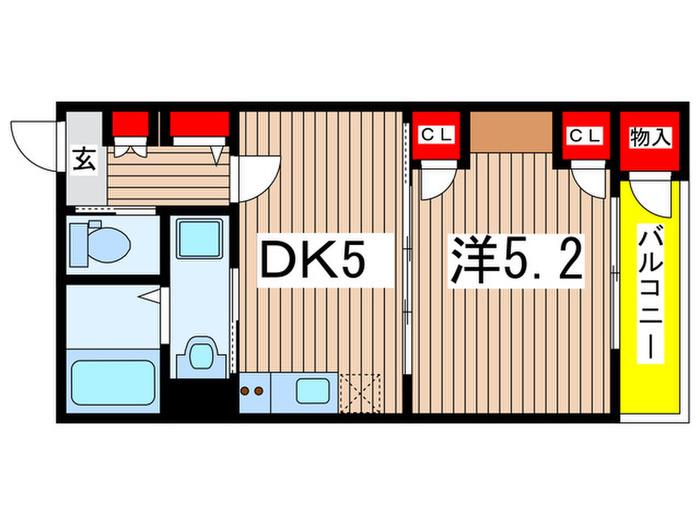 TRUNK(1DK/3階)の間取り写真