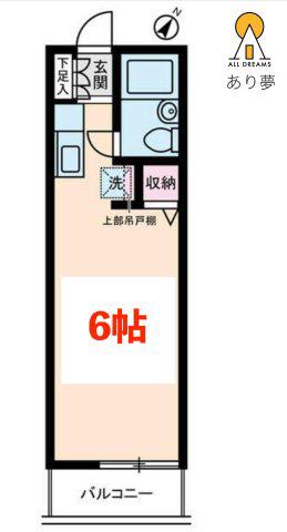 コーポけやき(ワンルーム/1階)の間取り写真