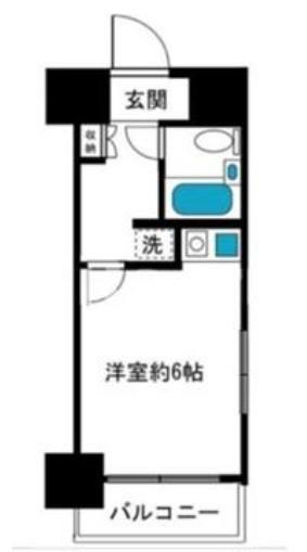 クリオ千駄木壱番館(ワンルーム/4階)の間取り写真
