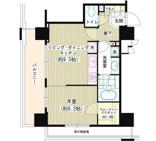 パークタワー秋葉原(1LDK/14階)の間取り写真