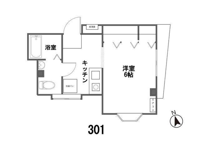 ヴィラ宮崎台(ワンルーム/3階)の間取り写真