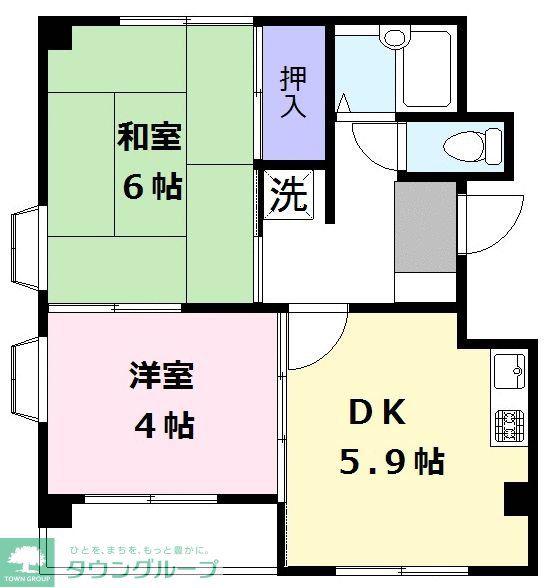 ハシェンダ(2DK/2階)の間取り写真