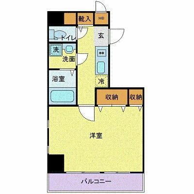 アルファサイト(1K/3階)の間取り写真