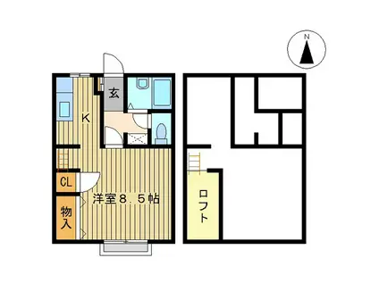 エクセレント宝田(1K/1階)の間取り写真