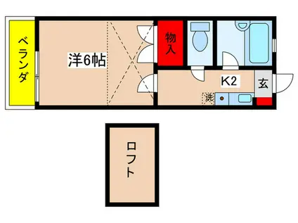 メゾン・ヤマユリ(1K/2階)の間取り写真