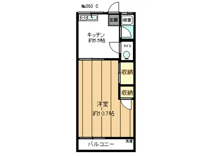 いちゑもん荘(1DK/2階)の間取り写真