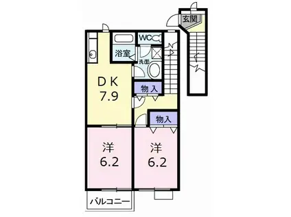 ナチュレ・YR(2DK/2階)の間取り写真