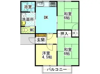 コーポTAKAKI(3DK/2階)の間取り写真